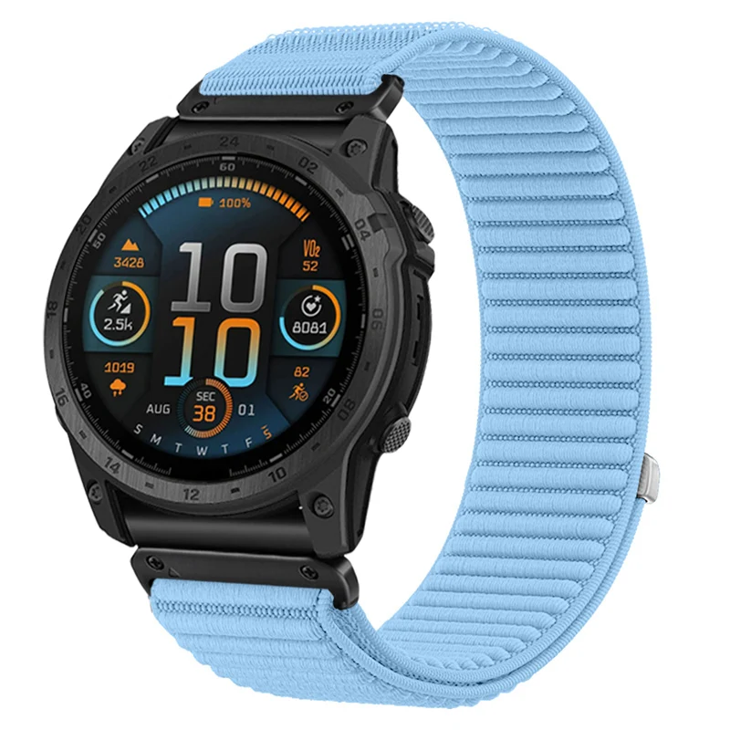 Correa nylon ondulada Garmin Fenix 9 Pro - 43mm (azul claro)