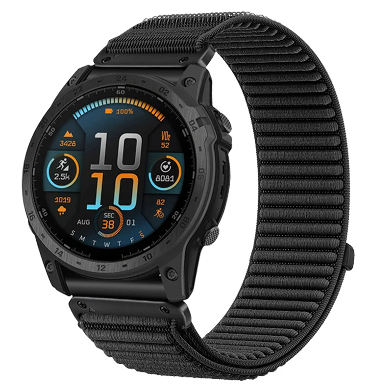 Correa nylon ondulada Garmin Fenix 9 - 43mm (negro)