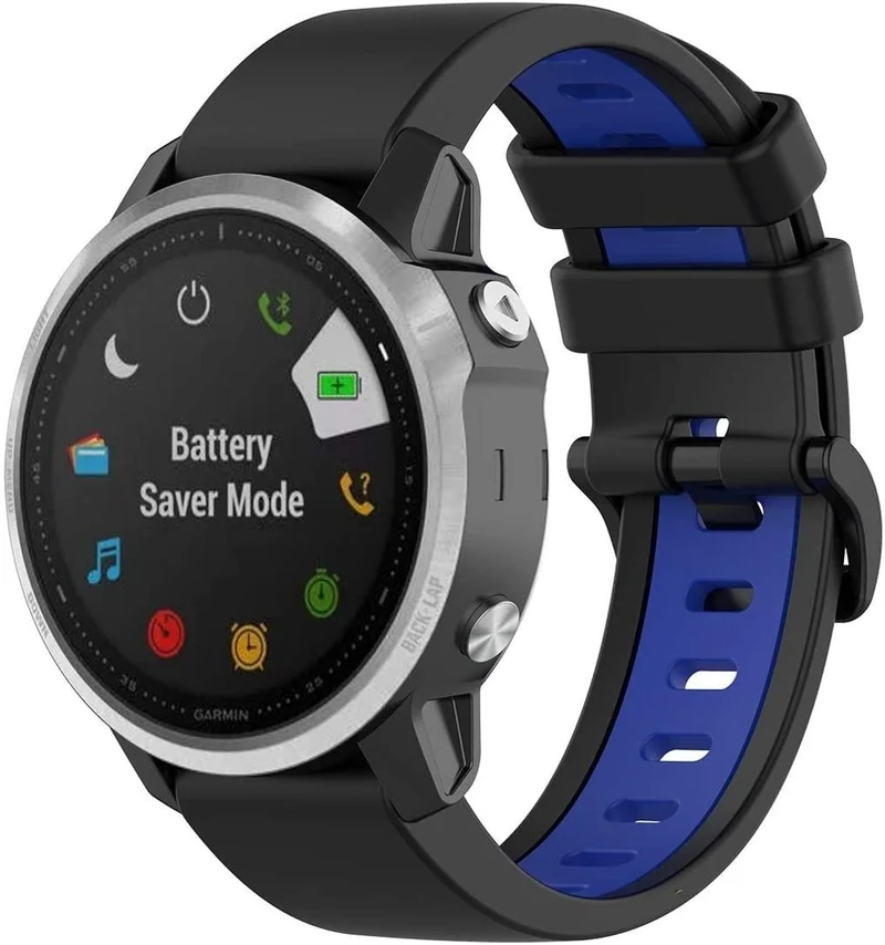 Correa deportiva con hebilla Garmin Fenix 9 - 43mm (negro/azul)