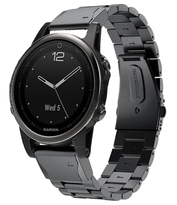 Correa acero Garmin Fenix 9 - 43mm (negro)