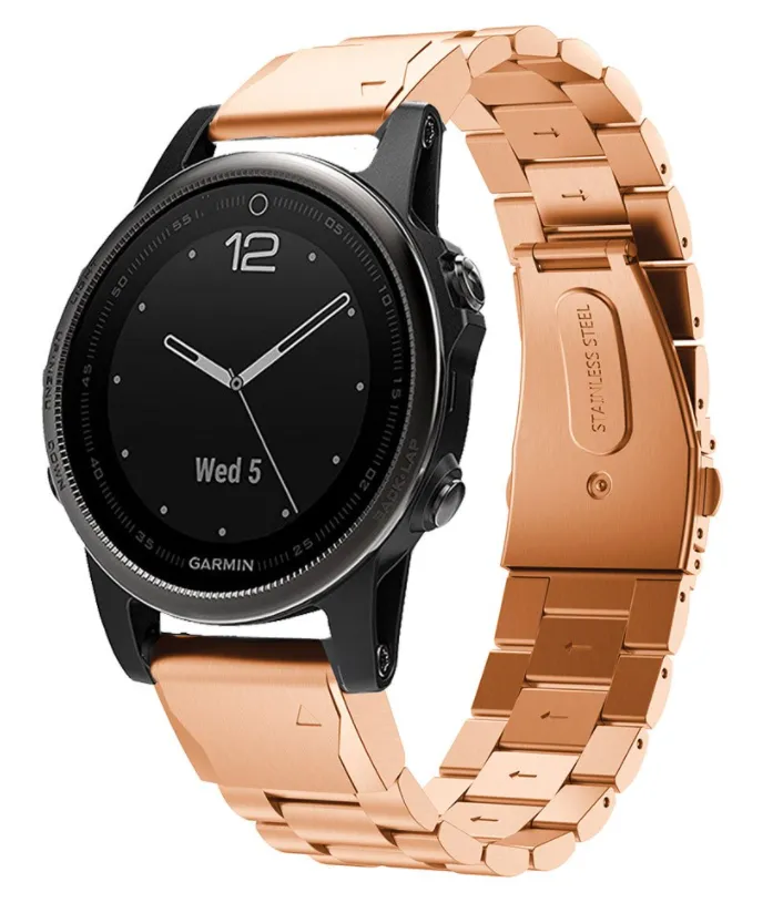Correa acero Garmin Fenix 9 Pro - 43mm (oro rosado)