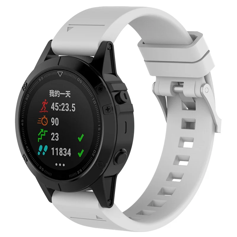 Correa silicona brillante Garmin Fenix 9 Pro - 43mm (blanco)