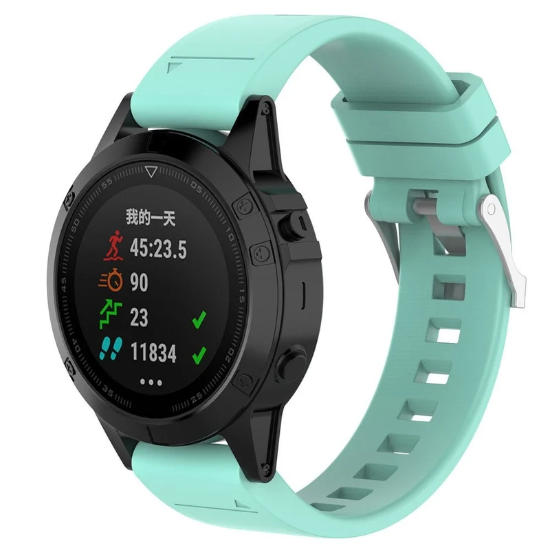 Correa silicona brillante Garmin Fenix 9 - 43mm (aqua)