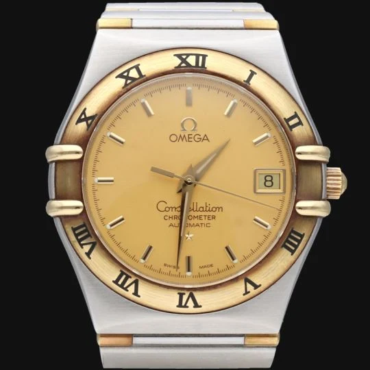 Omega Constellation - 35 mm automatic watch in yellow gold and steel