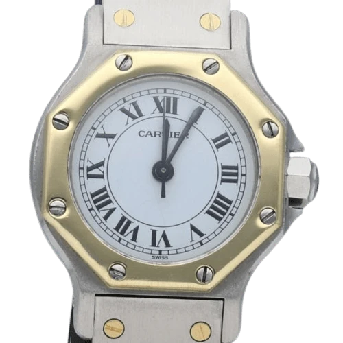 Cartier Santos Octagon Round - Yellow gold and steel watch