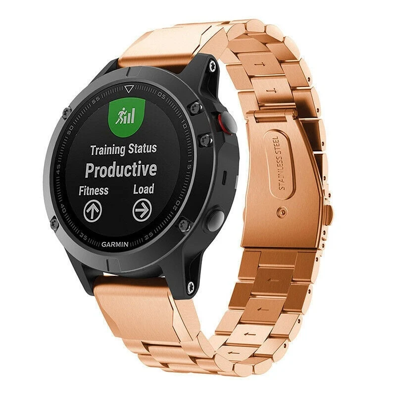Correa acero Garmin Fenix 9 - 47mm (oro rosado)
