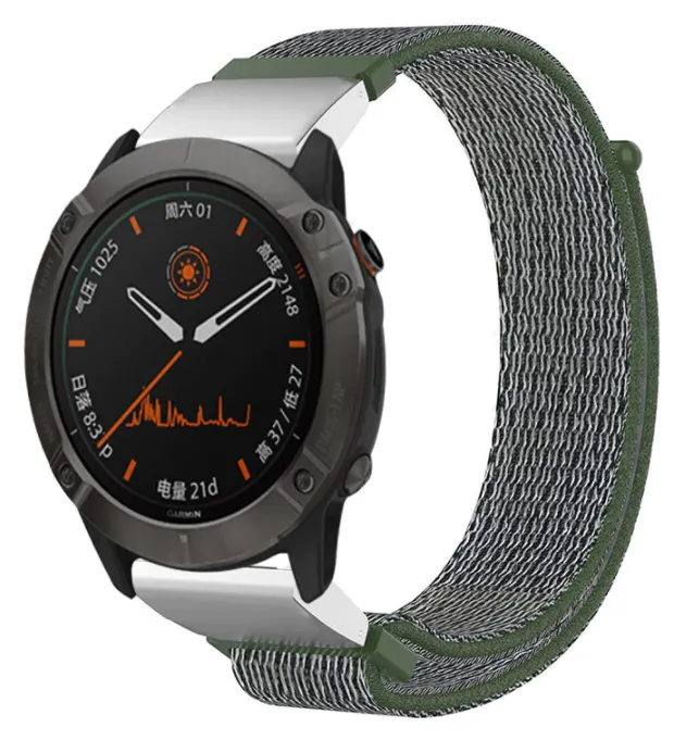 Correa nylon Garmin Fenix 9 Pro - 47mm (verde oliva)