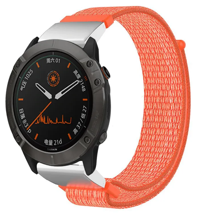 Correa nylon Garmin Fenix 9 Pro - 47mm (naranja)