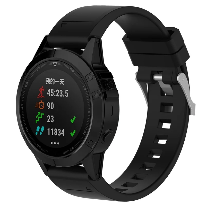 Correa silicona brillante Garmin Fenix 9 - 47mm (negro)