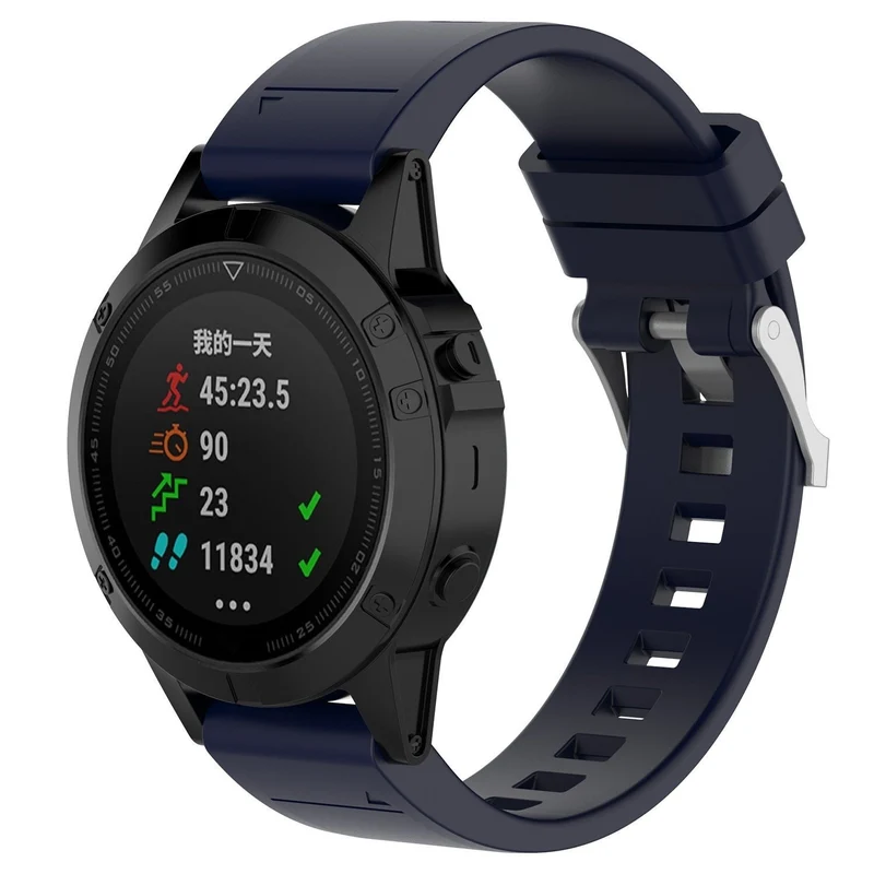 Correa silicona brillante Garmin Fenix 9 - 47mm (azul oscuro)