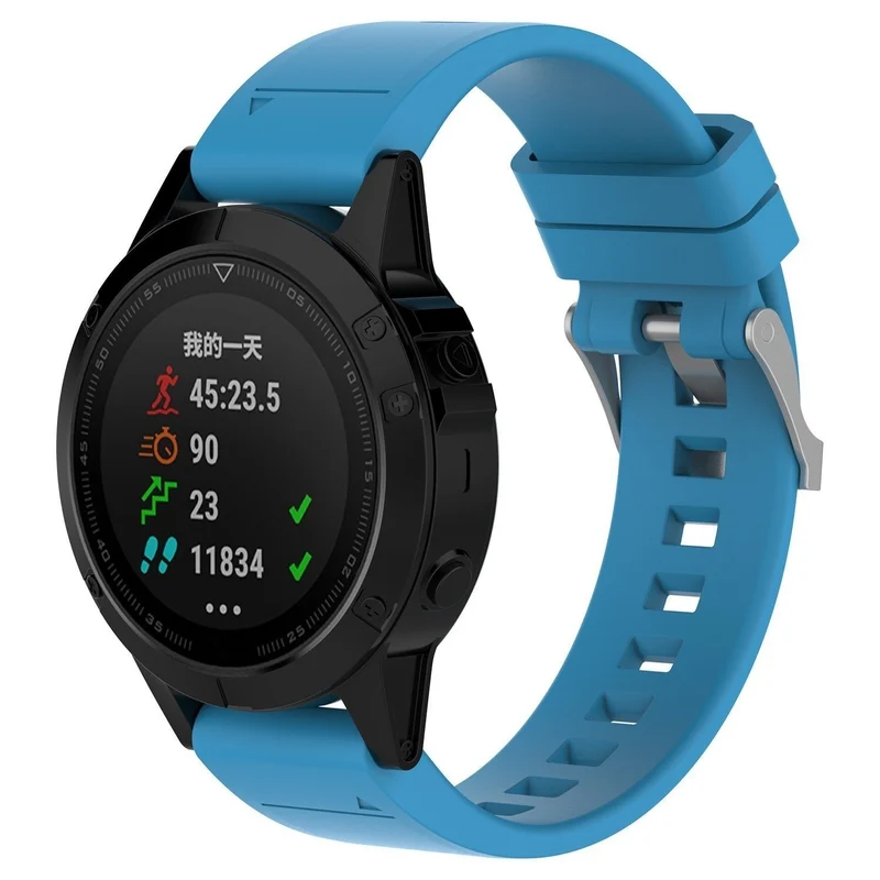 Correa silicona brillante Garmin Fenix 9 Pro - 47mm (azul claro)