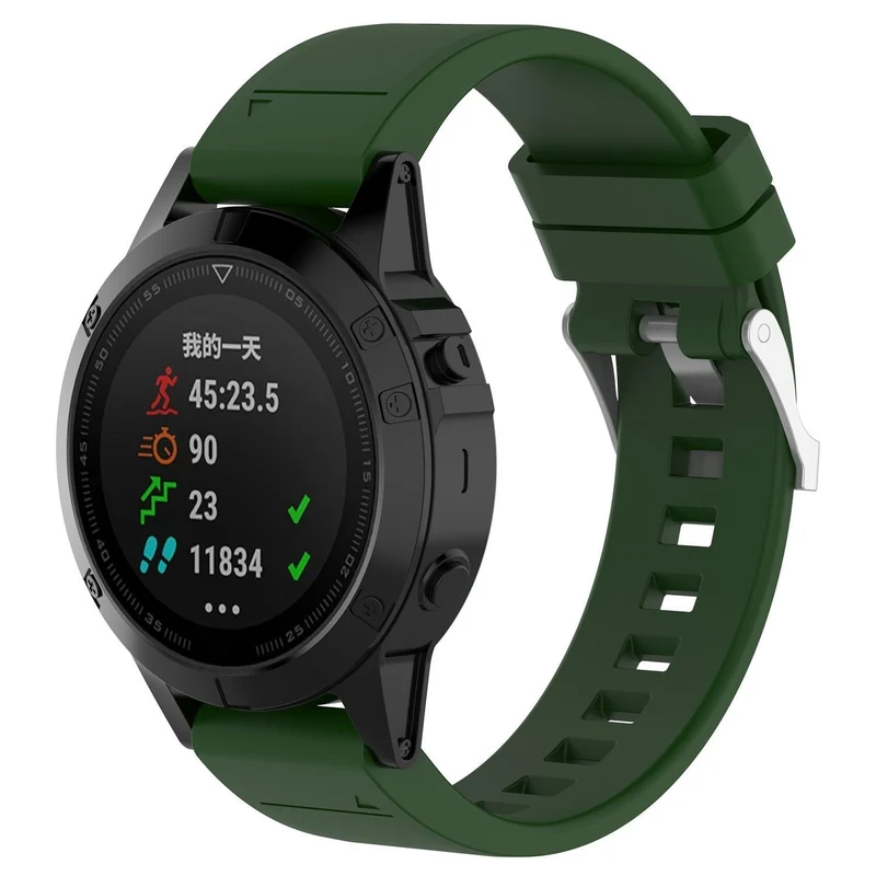 Correa silicona brillante Garmin Fenix 9 - 47mm (verde militar)