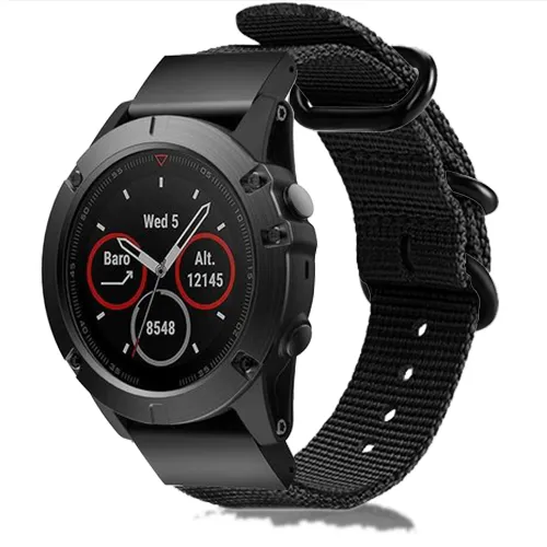 Correa nylon con hebilla Garmin Fenix 9 - 47mm (negro)