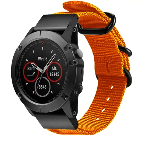 Correa nylon con hebilla Garmin Fenix 9 Pro - 47mm (naranja)