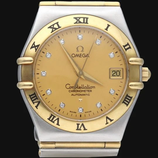 Omega Constellation - Watch in yellow gold, steel and diamonds