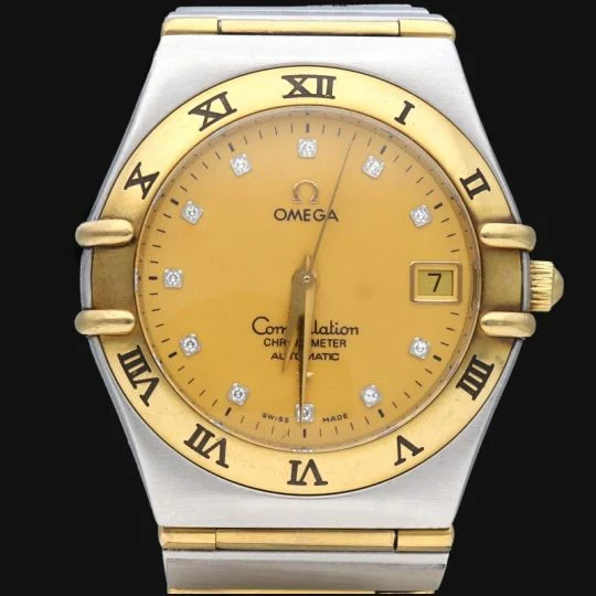 Omega Constellation - Watch in yellow gold, steel, and diamonds