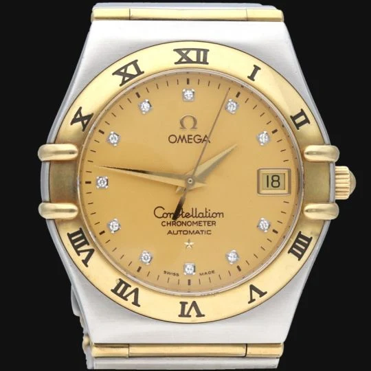 Omega Constellation - Watch in yellow gold, steel and diamonds