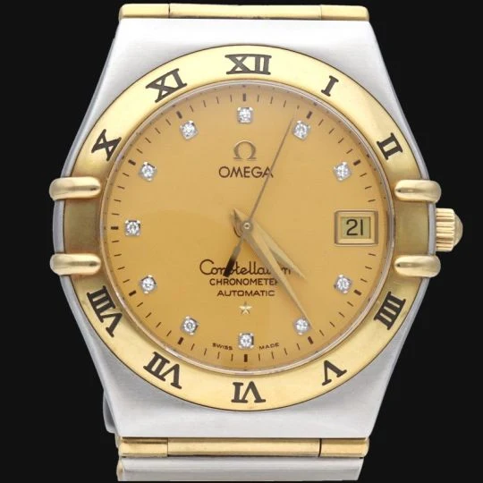 Omega Constellation - Watch in yellow gold, steel and diamonds