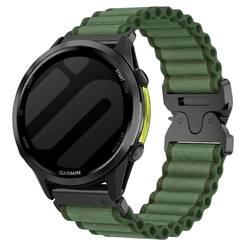 Correa nylon Outdoor con hebilla-P Garmin Fenix 9 - 47mm (verde)