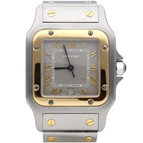 Cartier Santos Galbée - Yellow gold and steel watch