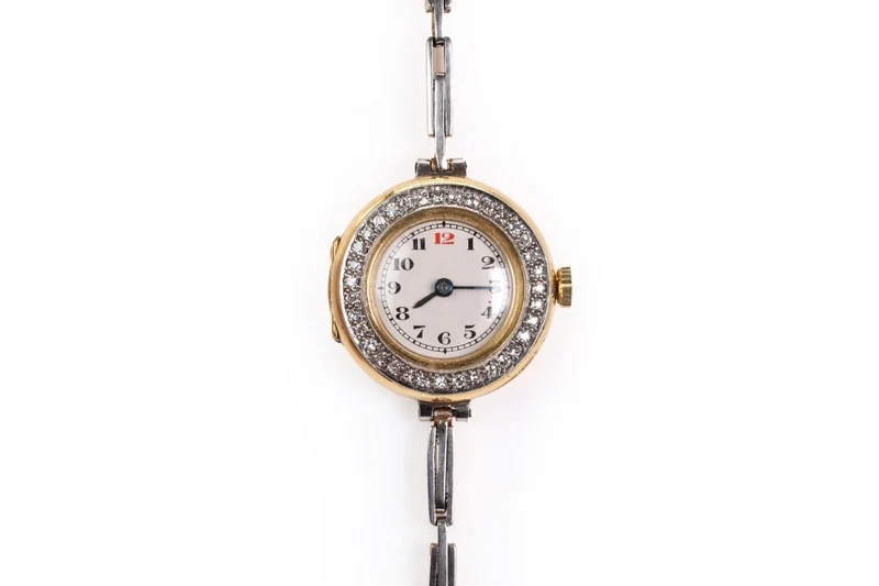 Marc Nicolet - Gold and platinum watch with diamonds
