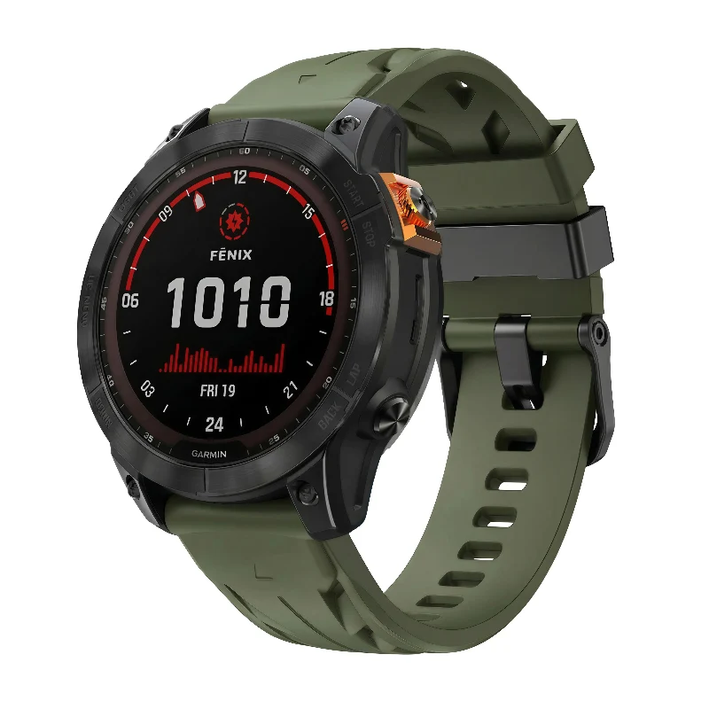 Correa silicona race Garmin Fenix 9 - 47mm (verde militar)