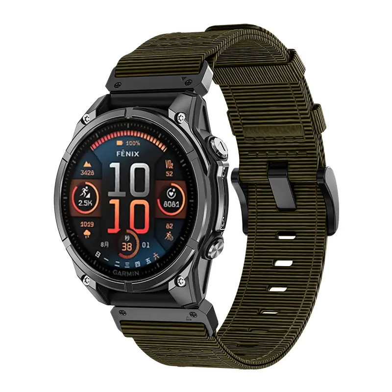 Correa nylon premium con hebilla Garmin Fenix 9 - 47mm (verde)