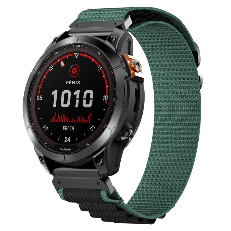 Correa Alpine nylon Garmin Fenix 9 Pro - 47mm (verde/negro)
