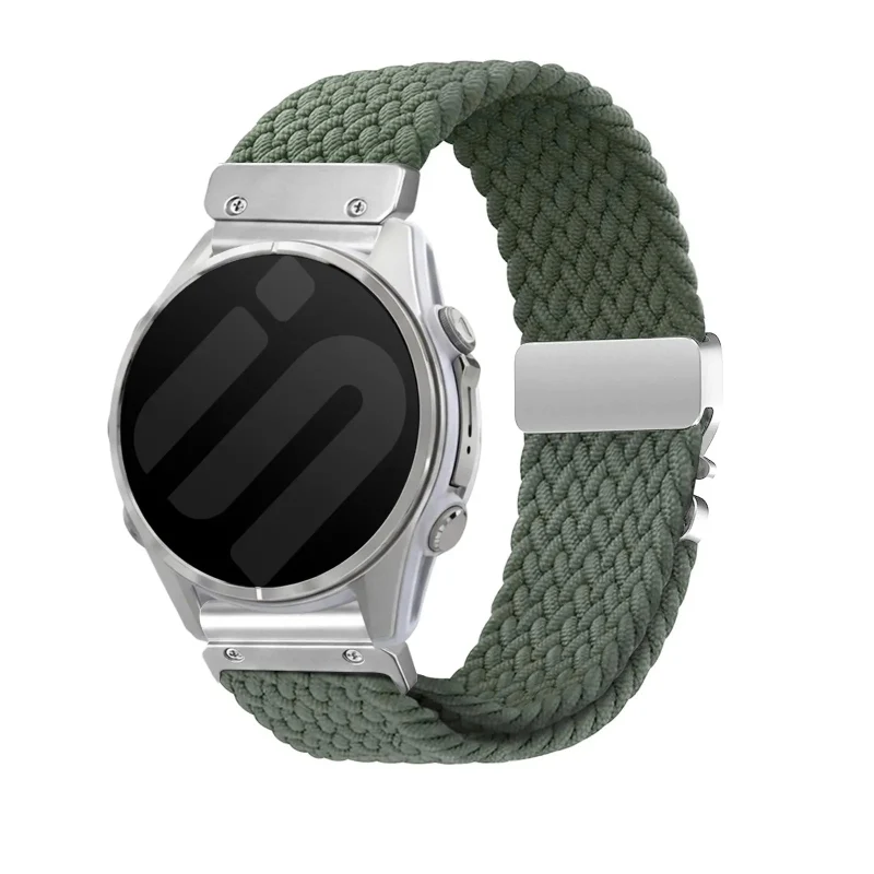 Correa trenzada con hebilla-P Garmin Fenix 9 Pro - 47mm (verde/plata)