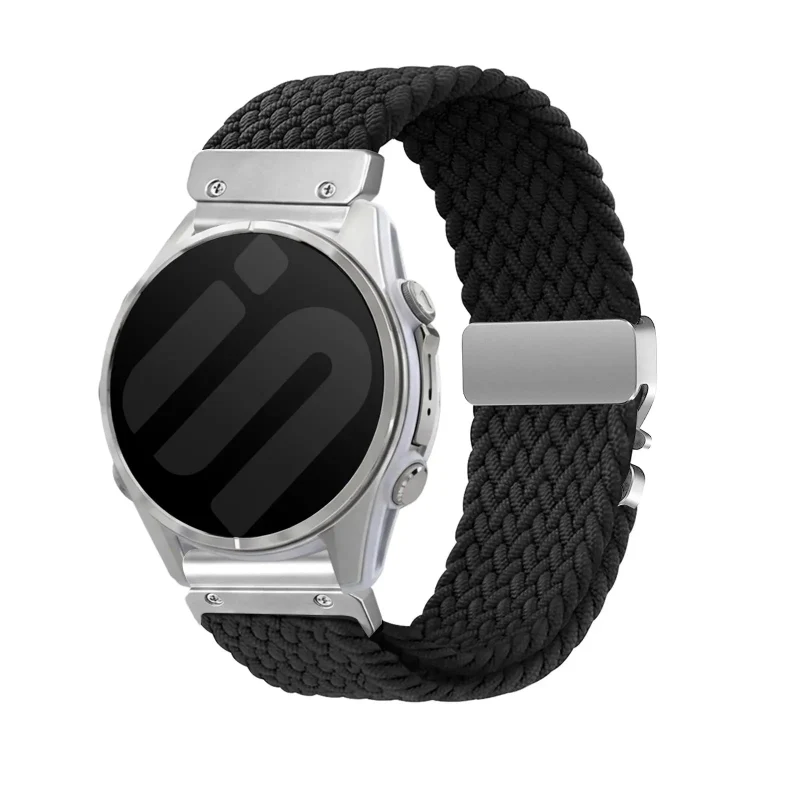 Correa trenzada con hebilla-P Garmin Fenix 9 - 47mm (negro con plata)