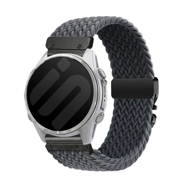 Correa trenzada con hebilla-P Garmin Fenix 9 - 47mm (gris oscuro con negro)