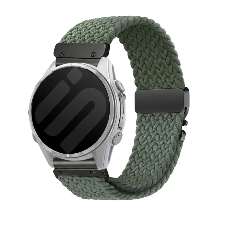 Correa trenzada con hebilla-P Garmin Fenix 9 Pro - 47mm (verde/negro)