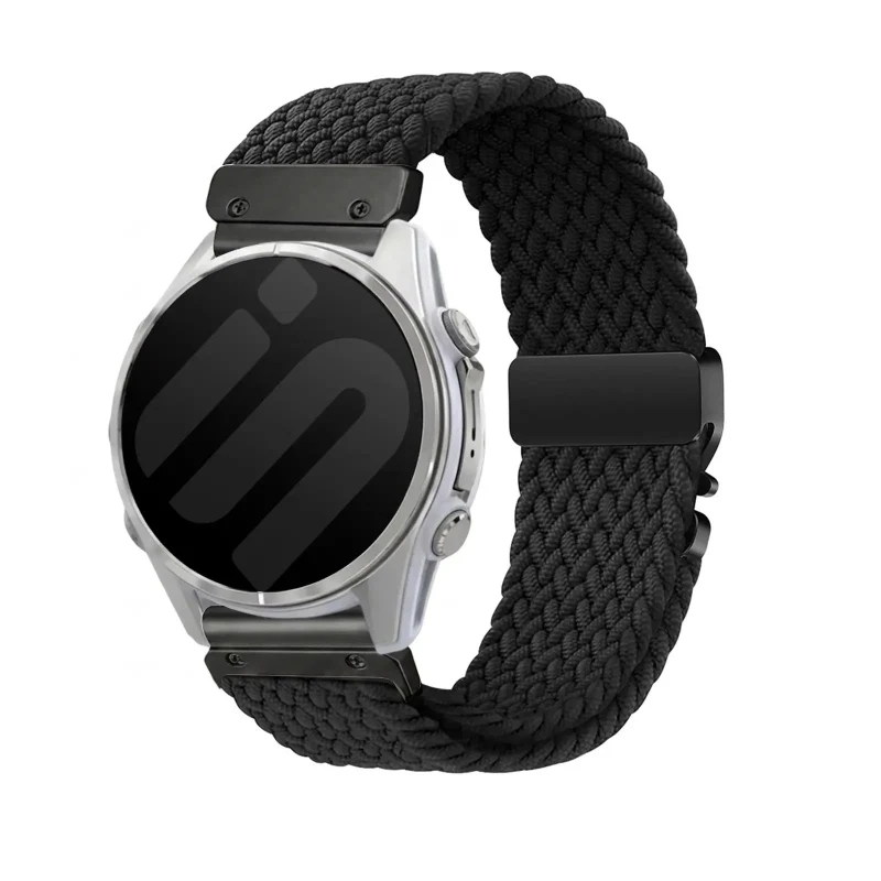 Correa trenzada con hebilla-P Garmin Fenix 9 - 47mm (negro con negro)