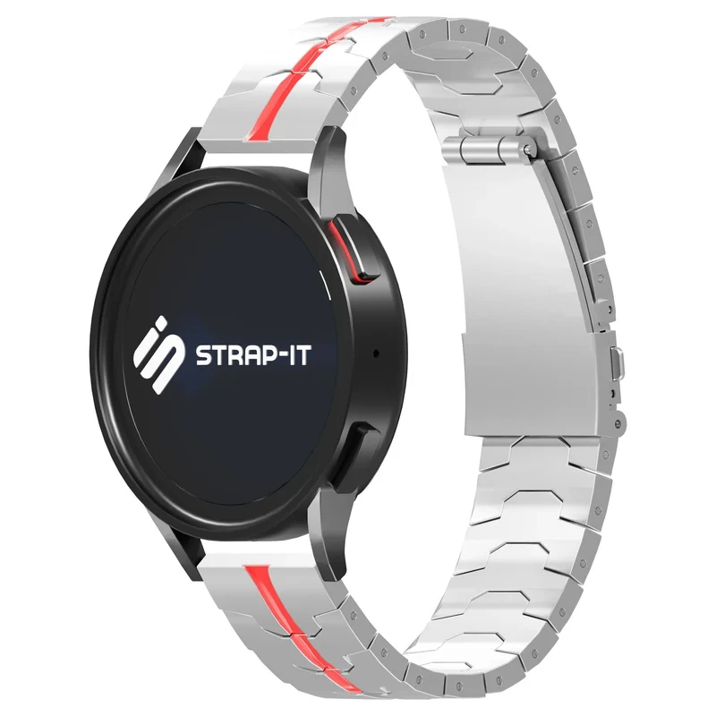 Huawei Watch Correa de hierro de acero GT (plata/rojo)