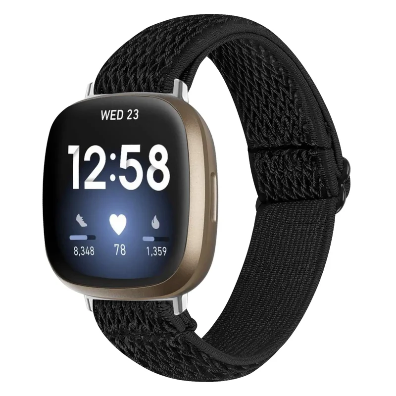 Correa elástica Fitbit Versa 4 (negro)