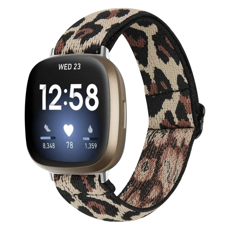 Correa elástica Fitbit Sense (leopardo)