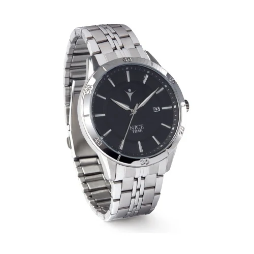 Reloj con correa de acero inoxidable y estilo elegante