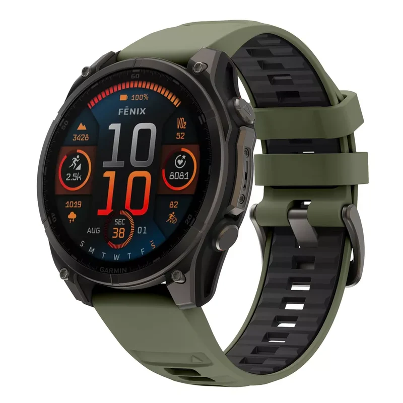 Correa deportiva con hebilla Garmin Fenix 9 - 51mm (verde oliva/negro)