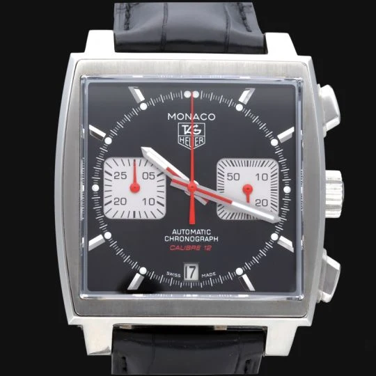 TAG Heuer Monaco - Calibre 12 chronograph watch in steel