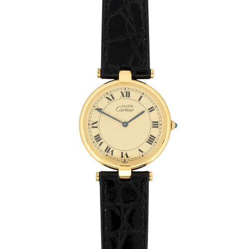 Cartier Must Vendôme - LM watch in silver-gilt lemon Roman dial