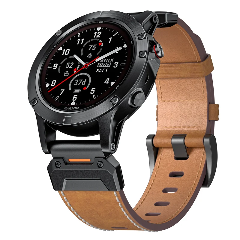 Correa cuero auténtica Garmin Fenix 9 - 51mm (marrón)