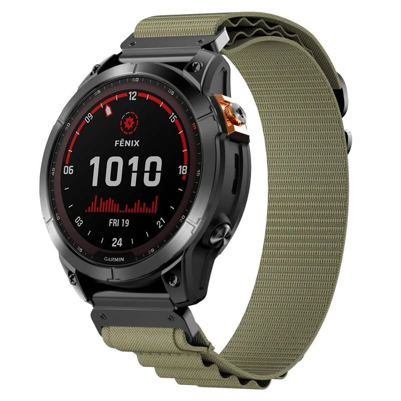 Correa Alpine nylon Garmin Fenix 9 Pro - 51mm (verde militar)