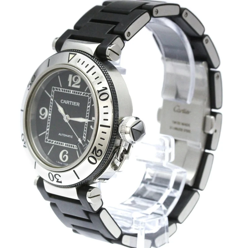Cartier Pasha Seatimer - Automatic watch in steel and rubber