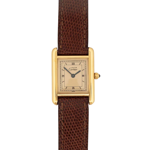 Cartier Tank Must - SM watch in champagne dial silver-gilt