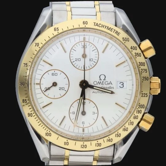 Omega Speedmaster Date - Yellow gold and steel watch