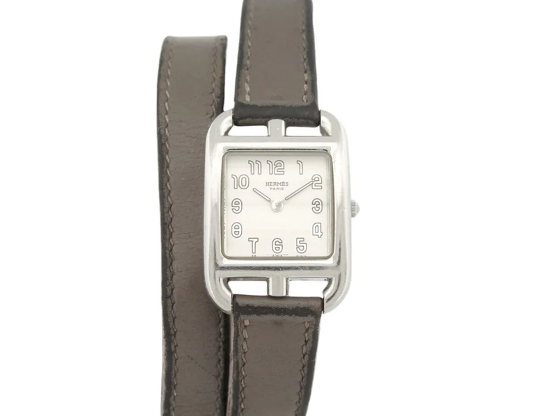 Hermès Cape Cod PM - 33 mm double-tour quartz watch in steel