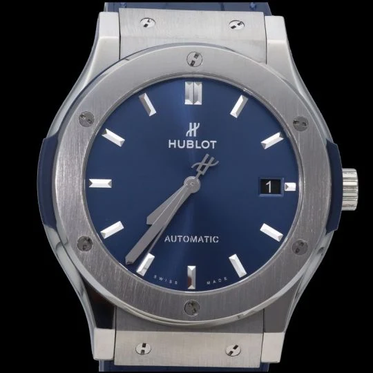 Hublot Classic Fusion - 45 mm titanium watch with blue dial