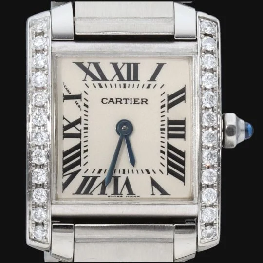 Cartier Tank Française - Steel and diamond watch