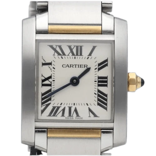 Cartier Tank Française - Men's wristwatch in yellow gold and steel
