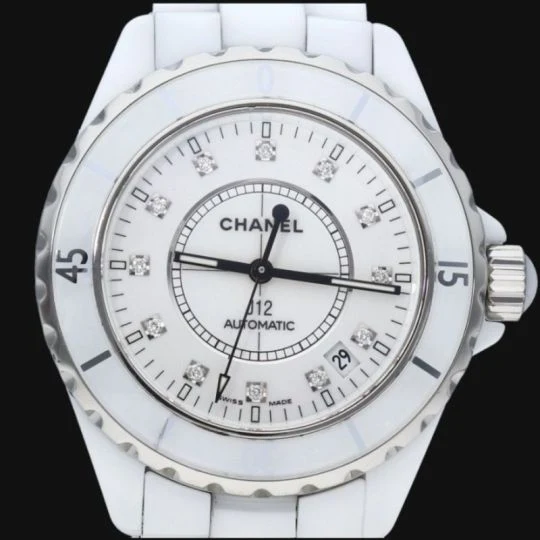 Chanel J12 - 38 mm automatic watch in ceramic and diamonds